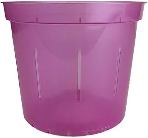 rePotme 6" Slotted Clear Orchid Pots 3 Pack (Rose Quartz)