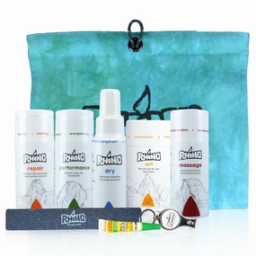 Rhino Skin Solutions Pro Pack – Essential Climbing Skincare Set | Complete Skincare & Climbing Essentials with Nail Tools and Rhino Pouch