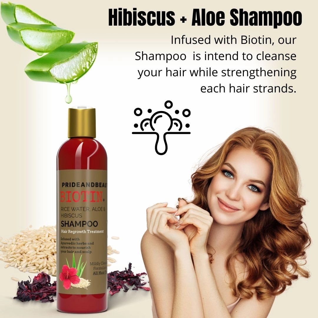 Rice Water for Hair Growth Shampoo and Conditioner set. Shampoo for Hair Loss. Shampoo for Men and Women. (Shampoo   Conditioner Bundle)
