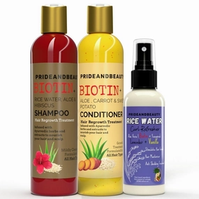 Rice Water for Hair Growth Shampoo and Conditioner set. Shampoo for Hair Loss. Shampoo for Men and Women. (Shampoo   Conditioner Bundle)