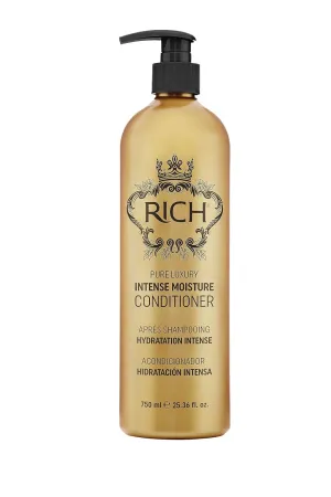 RICH Pure Luxury Intense Moisture Conditioner for Damaged & Dry Hair - Moisturizing & Smoothing, Anti-frizz, Prevents Split Ends - Marula Oil & Cherry Blossom Extract - 25.36 oz