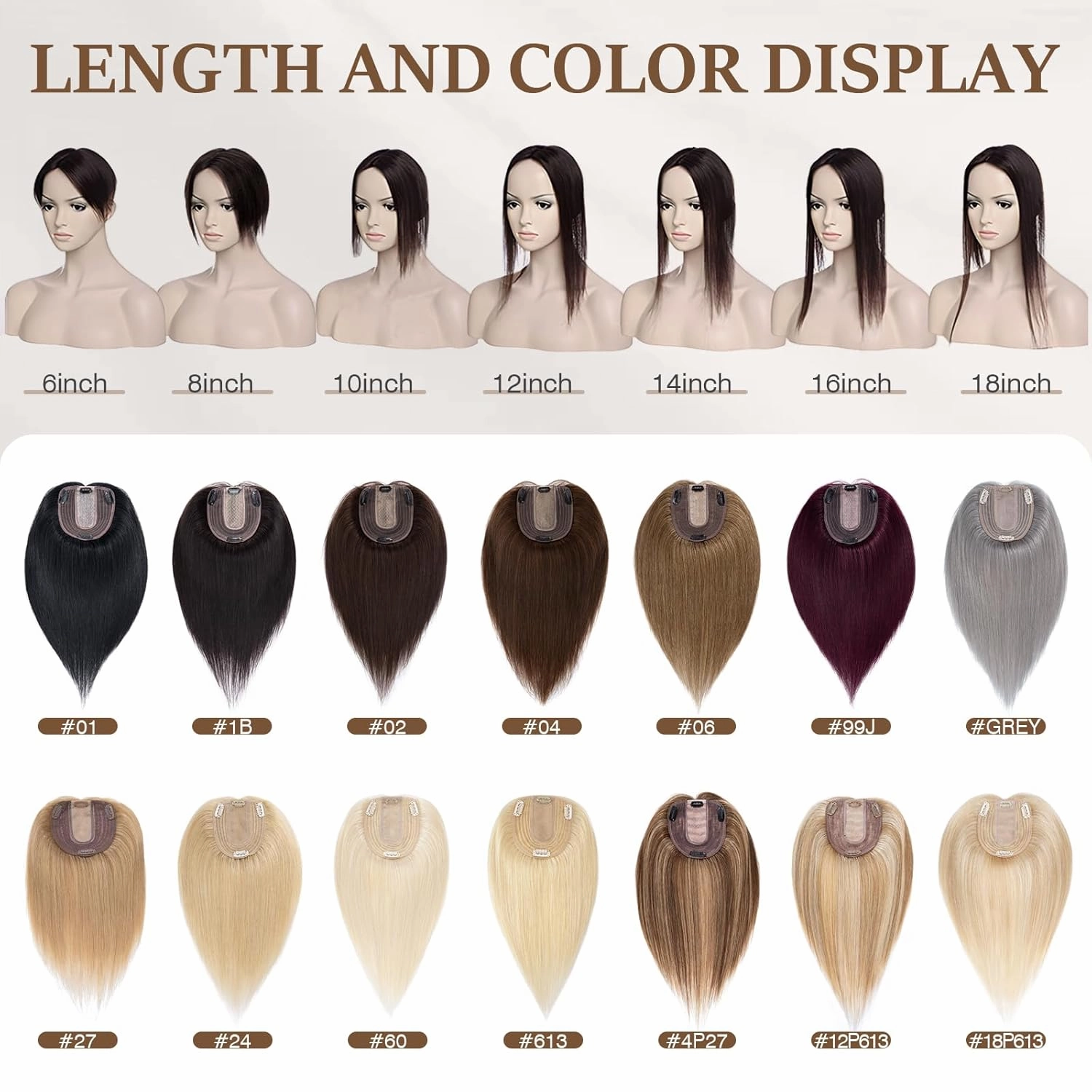 Rich Choices 100% Remy Human Hair Topper for Women Silk Base Top Hairpiece for Women Clip in Topper Hand-made Top Toppee with Thinning Hair 6 Inch Dark Blonde