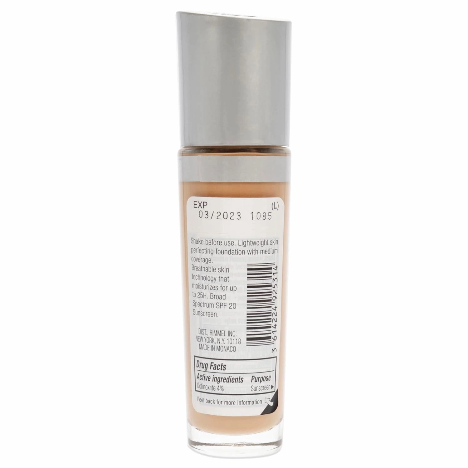 Rimmel Lasting Finish Breathable Foundation, Bronze, 1 Fluid Ounce