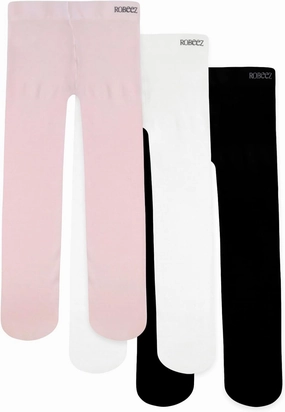 Robeez Tights for Little Girls, Opaque 3 Pack Baby Girl Microfiber Tights