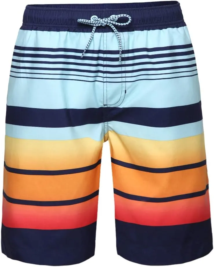 Rokka&Rolla Men's Swim Trunks Quick Dry Board Shorts Bathing Suit with Mesh Lining