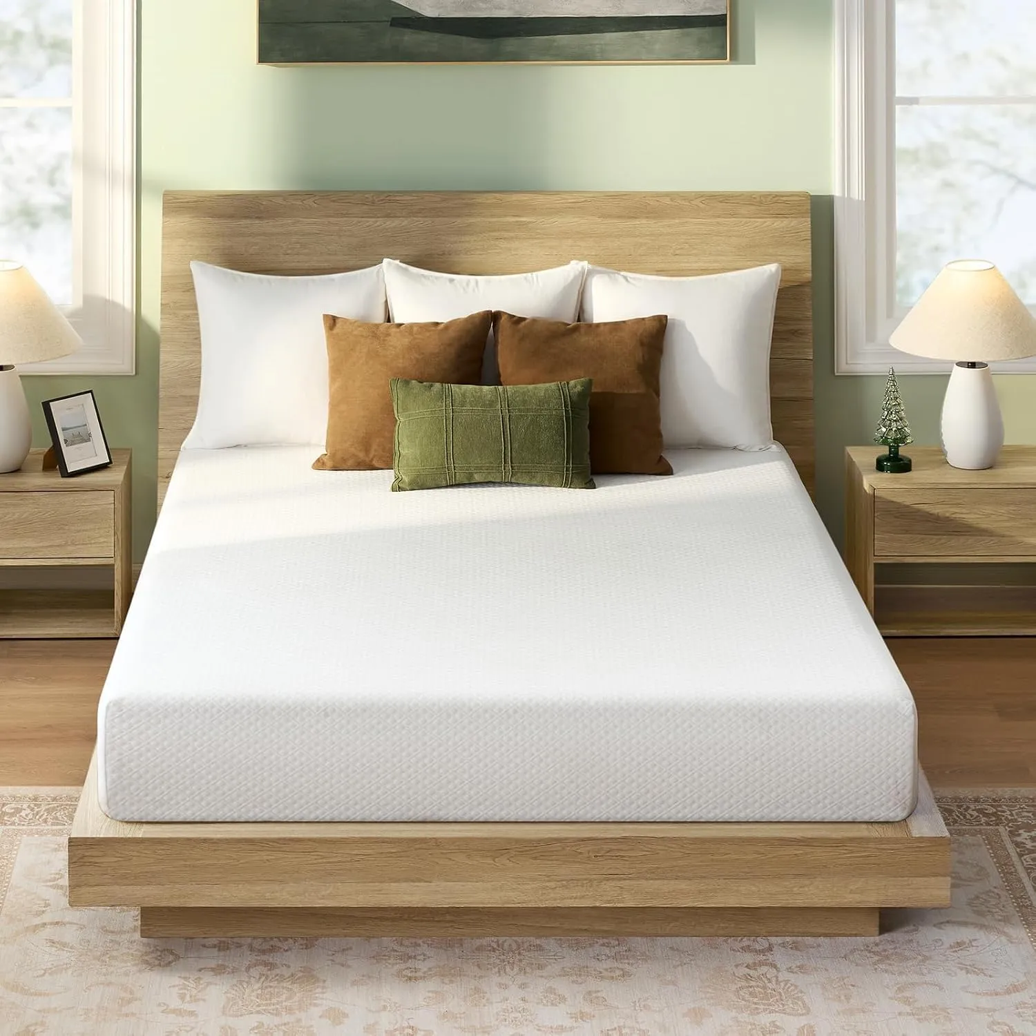 Rolanstar Twin Size Mattress, 8 Inch Gel Memory Foam Mattress in a Box, Fiberglass Free, Breathable for Cooler Sleep Supportive & Pressure Relief, CertiPUR-US Certified, White