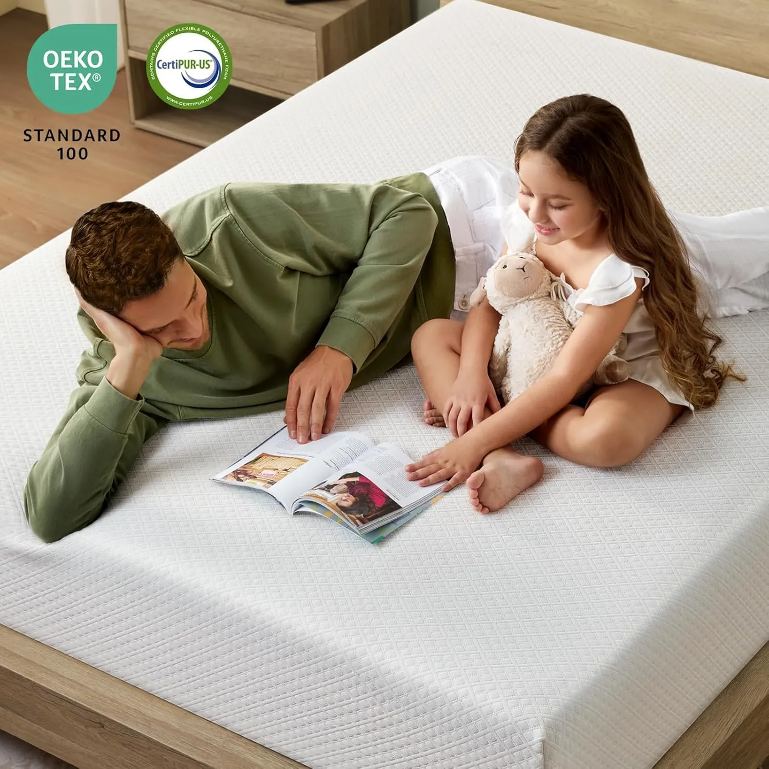 Rolanstar Twin Size Mattress, 8 Inch Gel Memory Foam Mattress in a Box, Fiberglass Free, Breathable for Cooler Sleep Supportive & Pressure Relief, CertiPUR-US Certified, White