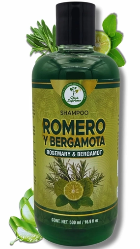 Romero, Sábila & Bergamota Shampoo (Rosemary, Aloe Vera & Bergamot) – 16.9 fl oz – Nourishing Hair Care – Natural Shine & Strength – Healthy, Beautiful Hair – Sulfate-Free