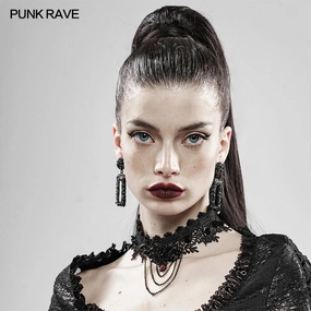Rose And Thorns Gothic Lace Necklace