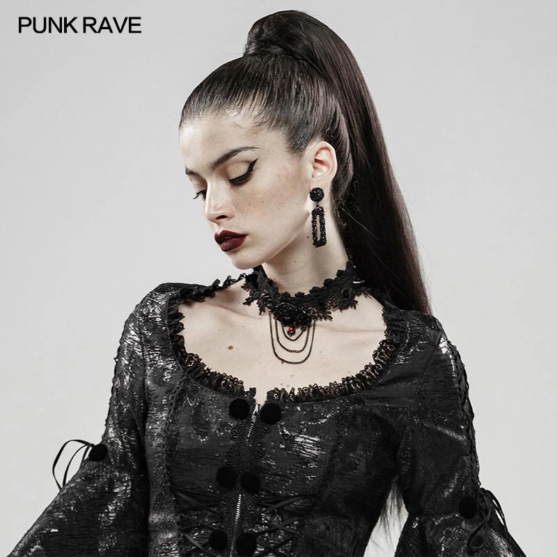 Rose And Thorns Gothic Lace Necklace
