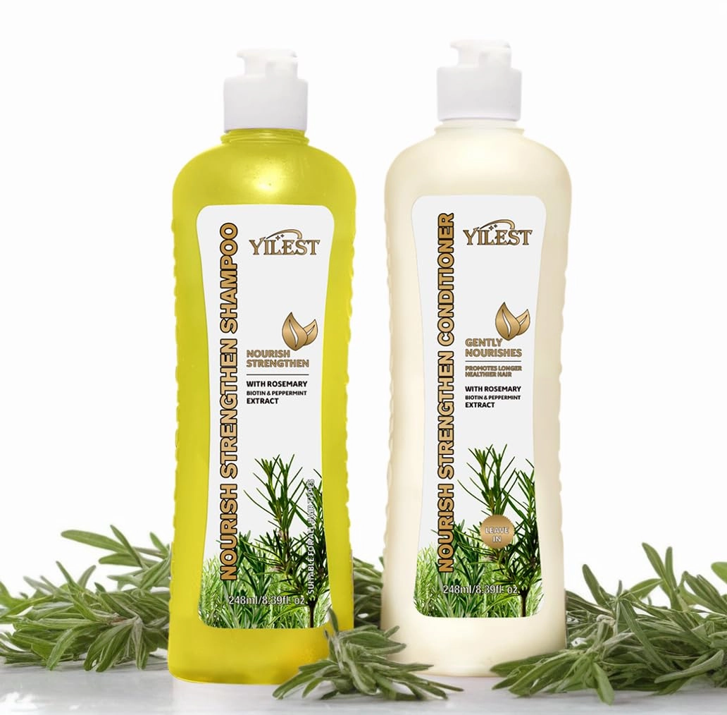Rosemary Mint Shampoo & Conditioner Set: Stronger, Thicker and Longer Hair for Men & Women - Rosemary Strengthening Shampoo and Treatment Set for Hair Growth, Thinning Hair and Hair Loss