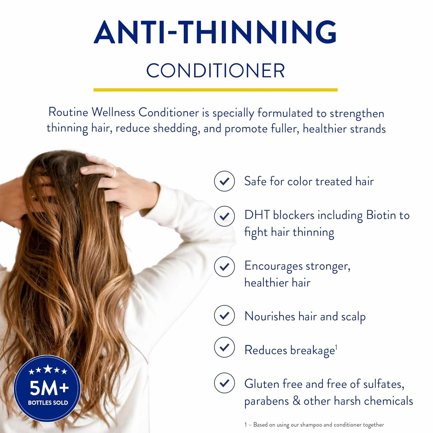 Routine Wellness Anti-Thinning Deep Conditioner for Thinning Hair - DHT Blocker for Hair Loss in Men & Women - Promotes Healthy Hair -Lavender & Lily 14oz
