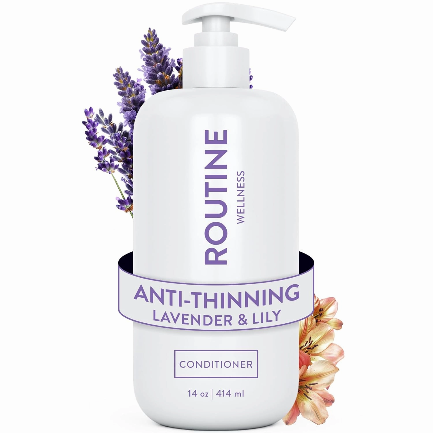Routine Wellness Anti-Thinning Deep Conditioner for Thinning Hair - DHT Blocker for Hair Loss in Men & Women - Promotes Healthy Hair -Lavender & Lily 14oz