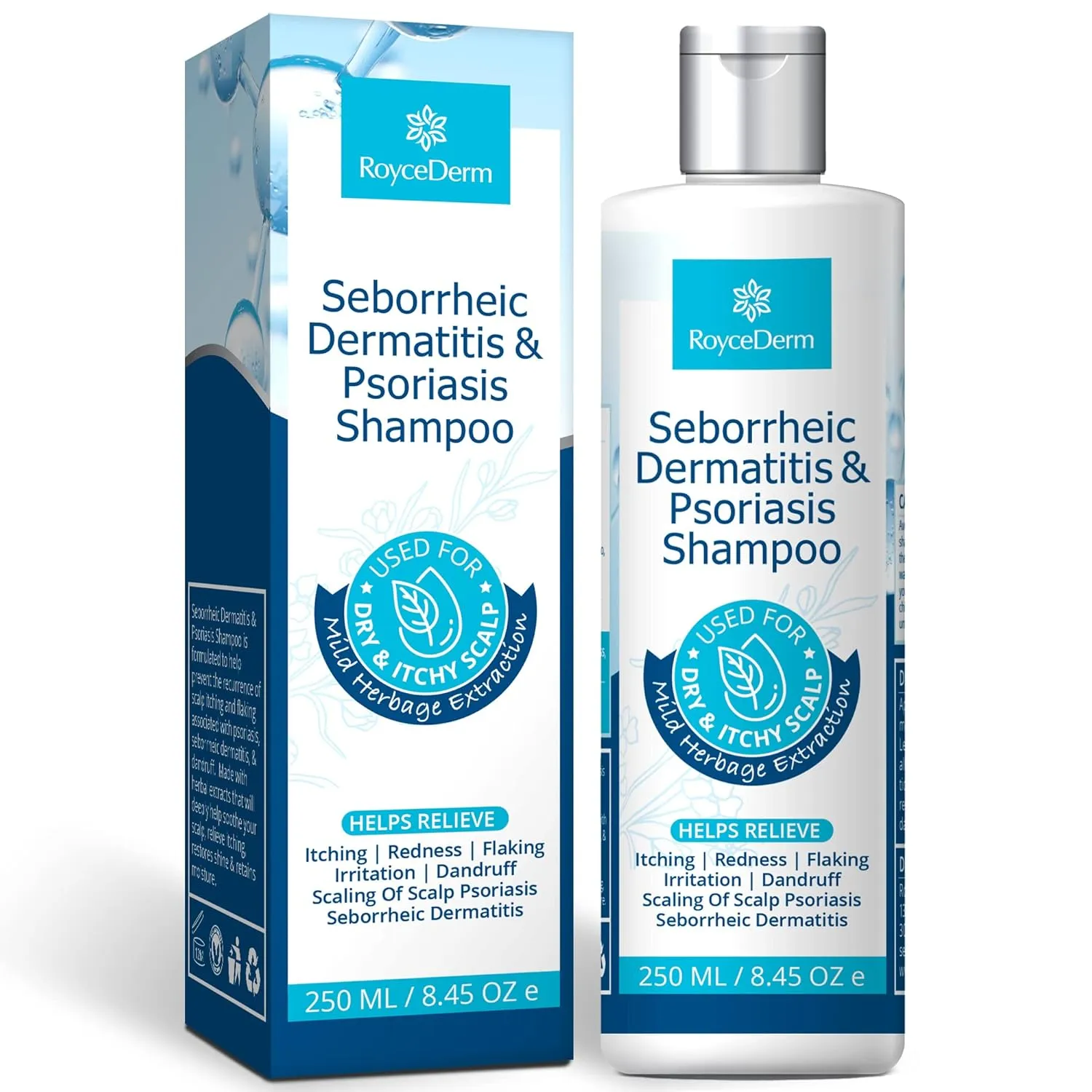 Roycederm Scalp Care Bundle: Psoriasis Shampoo & Conditioner for Dry, Itchy Scalp Relief