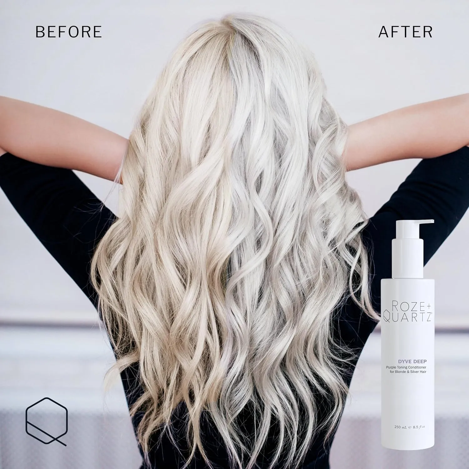 Roze   Quartz® Dyve Deep Conditioner • Purple Toning Conditioner for Blonde, Silver/Gray   Highlighted Hair (8.5oz)
