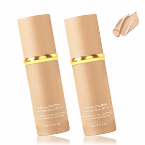 Roze France 4 in 1 Color Changing Foundation, Lightweight Color Adjusting Liquid Foundation, Hydrating Full Coverage Waterproof Concealer for All Skin Types (2 Pcs)
