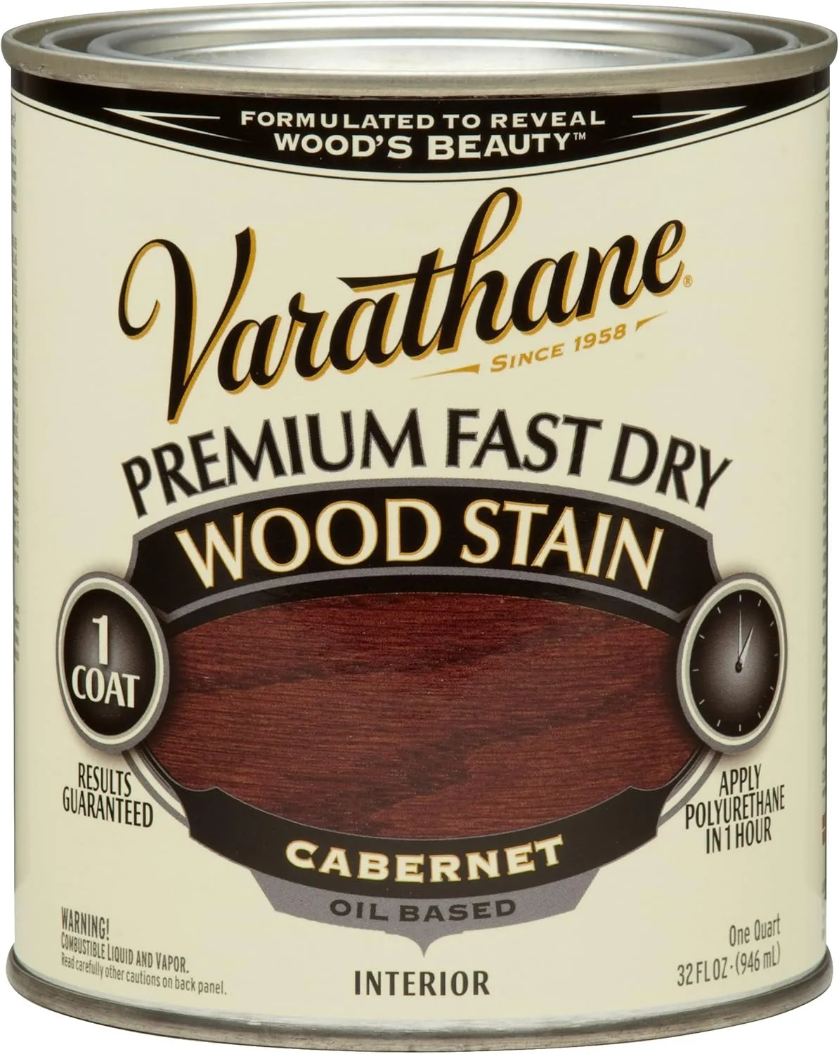 Rust-Oleum 262016 Cabernet Varathane Premium Fast Dry Wood Stain, 1 Quart, 2 Pint Can (Pack of 2)