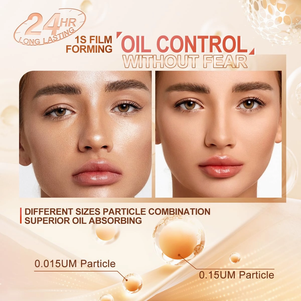SACE LADY Oil Control BB Cushion Foundation, Full Coverage Long Lasting Ultra Matte BB Foundation Makeup Covers Face Blemishes Evens Skin Tone Face Cosmetics, 0.42Oz (#03, 0.42Oz)