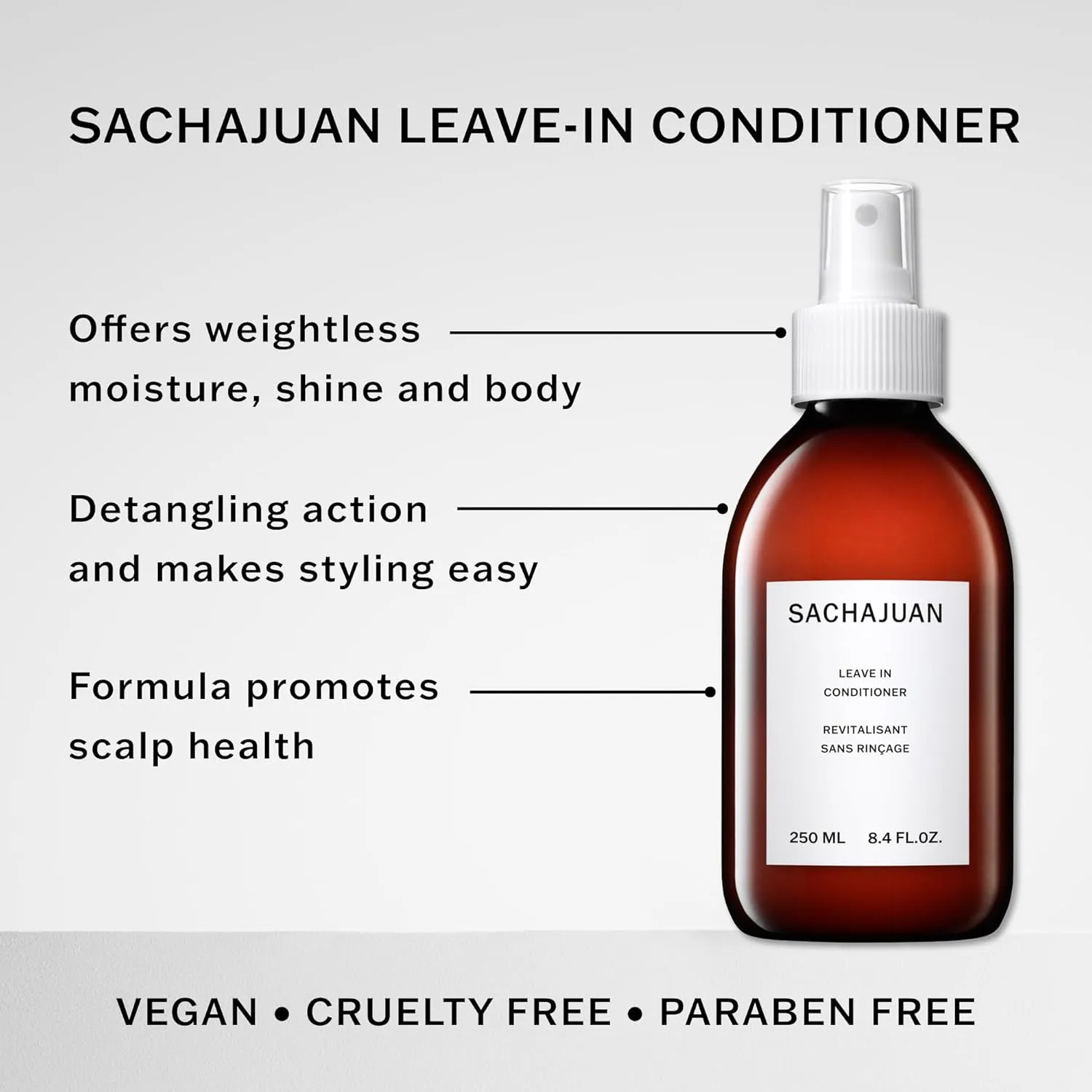 SACHAJUAN Leave-In Conditioner, Hair Detangler Spray, Moisturizes & Provides Shine, Oil-Free, All Hair Types