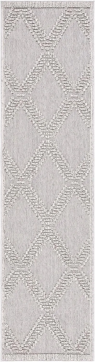 SAFAVIEH Global Collection Runner Rug - 2'2" x 8', Grey & Light Grey, Design, Non-Shedding & Easy Care, Indoor/Outdoor & Washable-Ideal for Patio, Backyard, Mudroom (GLB226F)