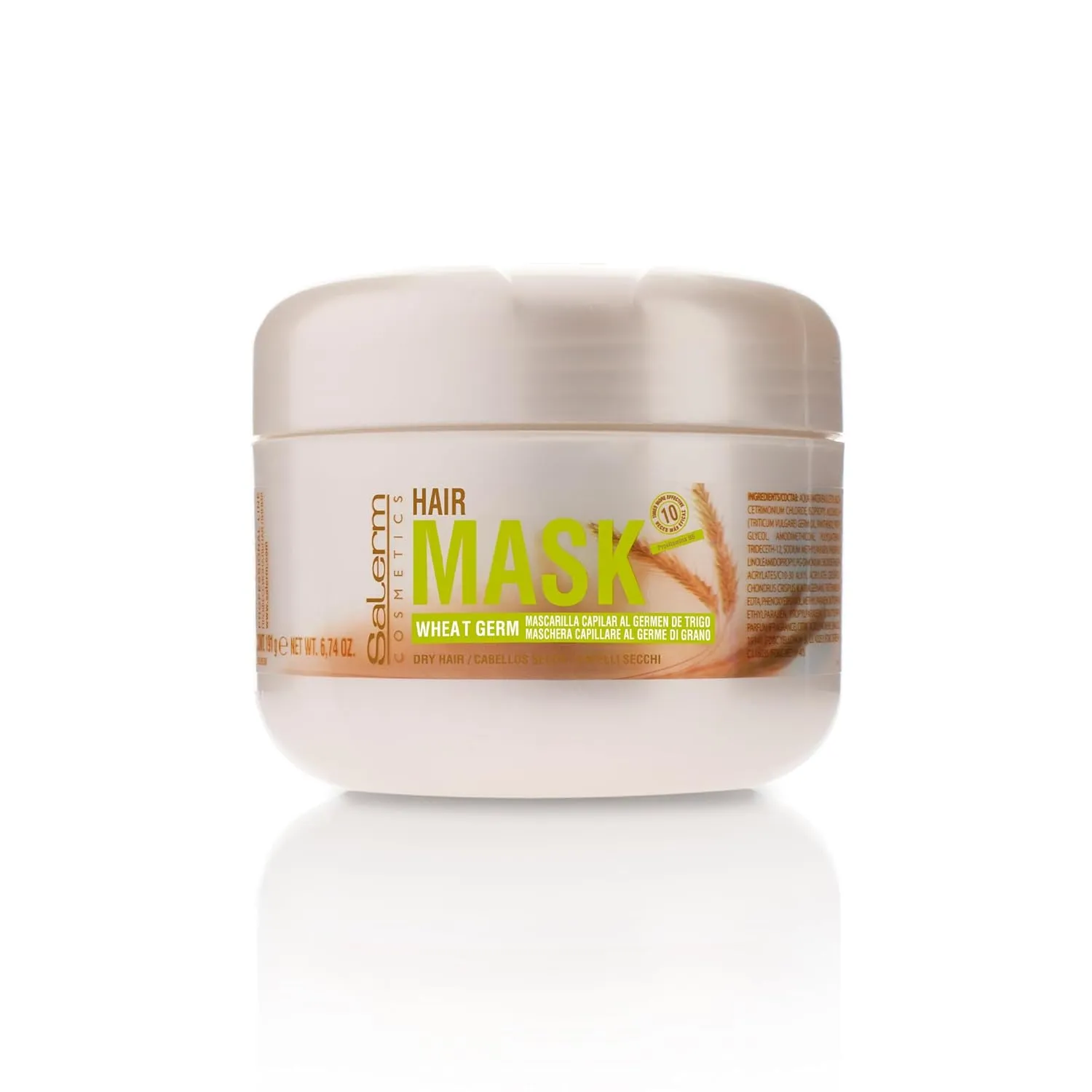 SALERM - Nourishing Hair Mask - 6.74 Oz - with Wheat Germ - for Dry and Damaged Hair - Deep Hair Hydration - Shine and Brightness - Hair Strengthening