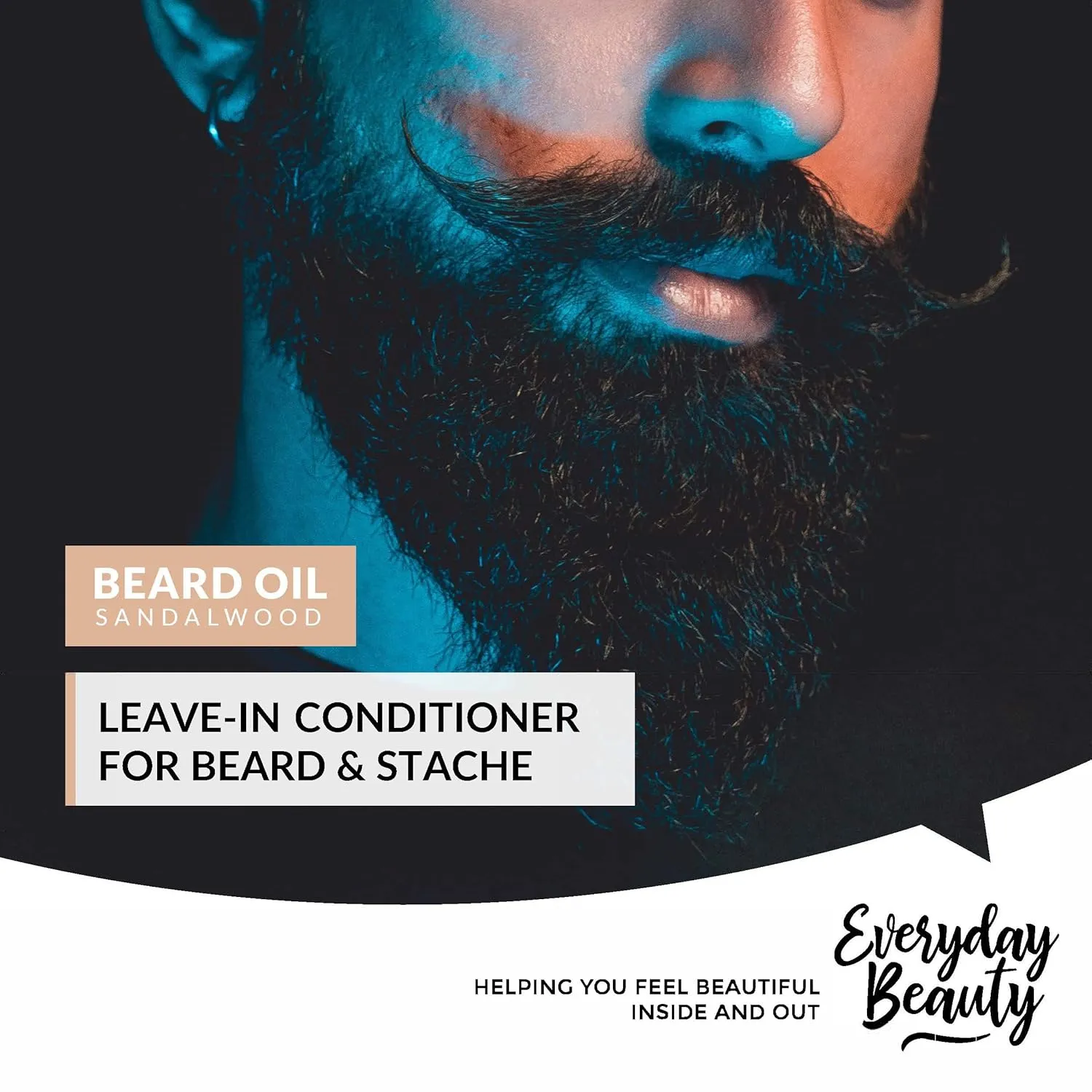 Sandalwood Beard Oil - 32 Fl Oz Bulk - 100% All Natural Leave-In Beard Conditioner - Moisturize & Hydrate Beard, Mustache and Face