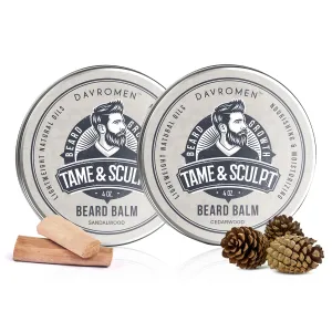Sandalwood   Cedarwood Beard Balm (4 Oz), Beard Balm for Men, with Olive Fruit Oil, Coconut Oil, Shea Butter, Jojoba Seed Oil - Styles, Strengthens & Softens Beards, Leave in Conditioner Wax for Men
