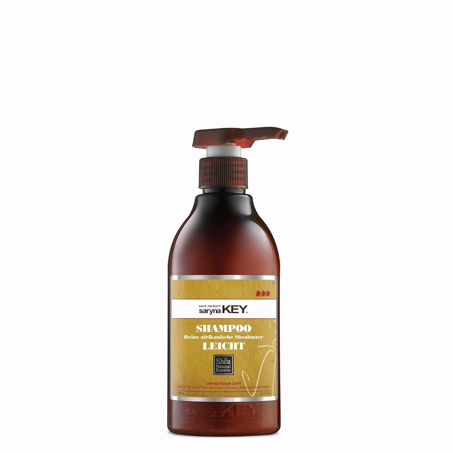 Saryna Key Damage Repair Light Shampoo (500ml/16.9oz) for Thin and Dry Hair with Pure African Shea Butter Hair Shampoo for Dry frizzy and Damaged Hair - Excellent Rinse Out Moisturizing