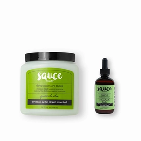 SAUCE BEAUTY Guacamole Hair Mask & Rosemary Mint Oil - For Hair Growth, Deep Conditioning, Dry, Damaged & Frizzy Hair - Paraben & Sulfate Free