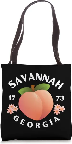 Savannah Georgia est. 1773 Flowers Peach State Tote Bag