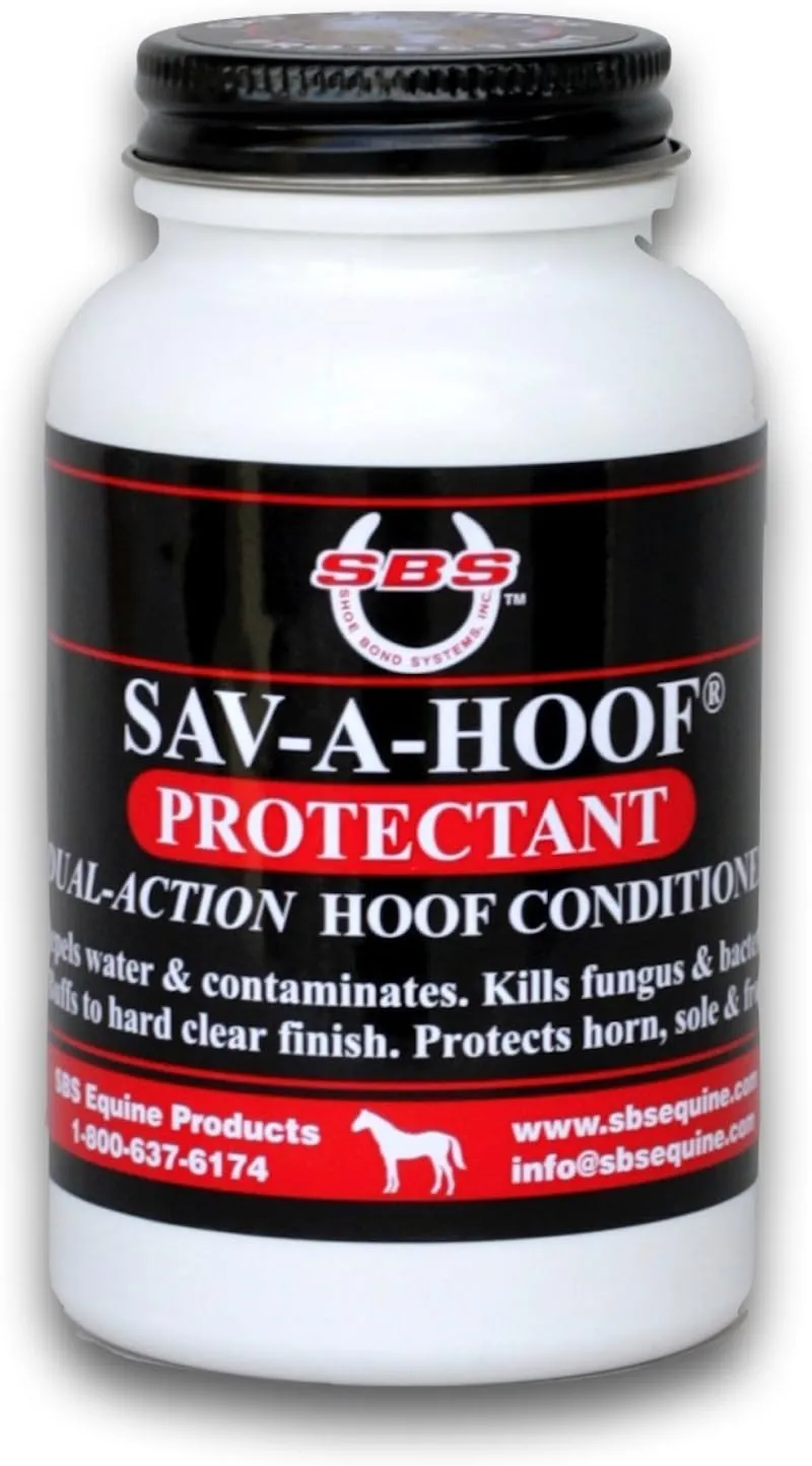 SBS Equine | SAV-A-HOOF PROTECTANT | Dual-Action Hoof Conditioner | Antiseptic Barrier Against Infection | Repels Moisture & Contaminates (7.5 Fluid Oz)