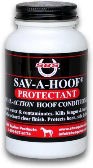 SBS Equine | SAV-A-HOOF PROTECTANT | Dual-Action Hoof Conditioner | Antiseptic Barrier Against Infection | Repels Moisture & Contaminates (7.5 Fluid Oz)