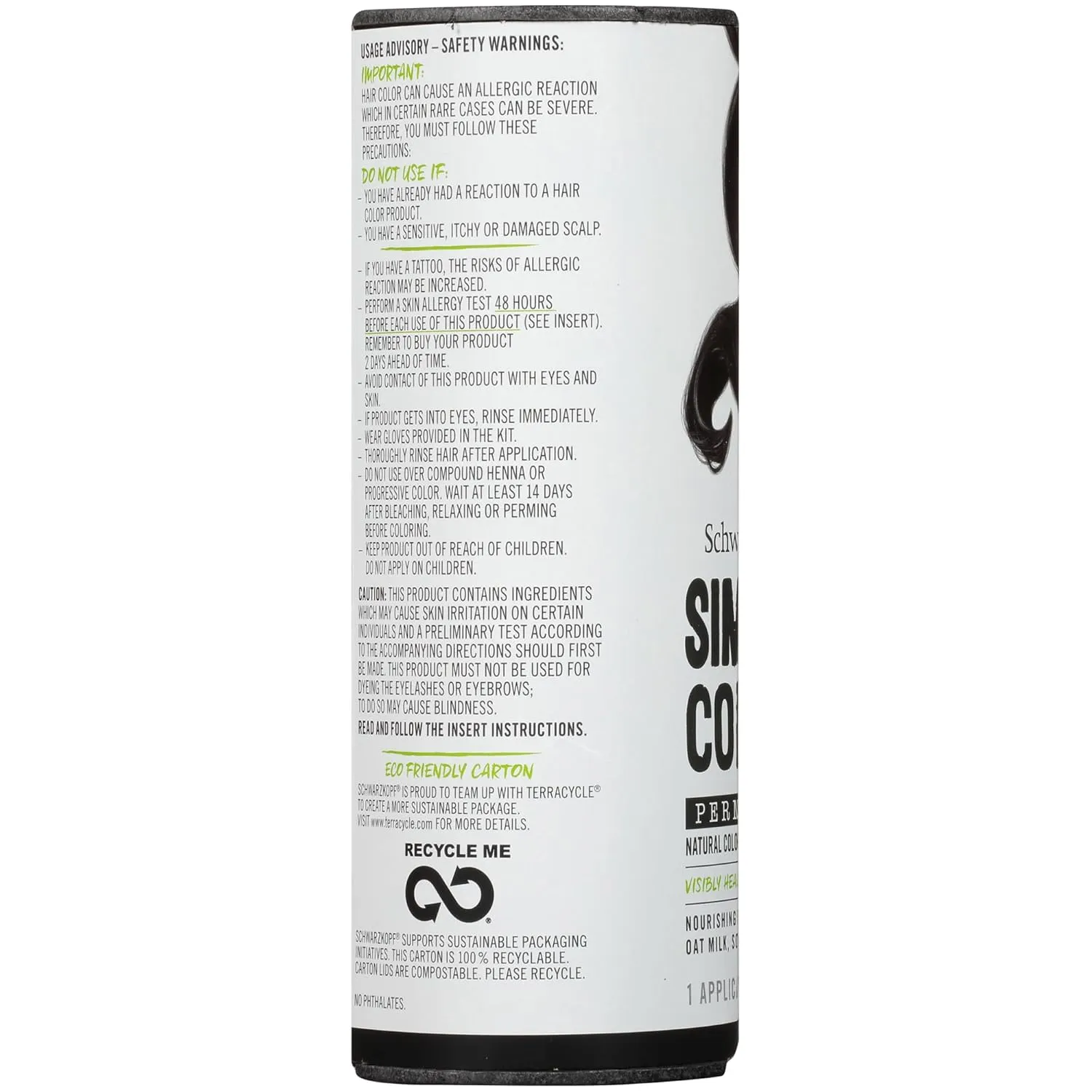 Schwarzkopf Simply Color Hair Color 1.0 Jet Black, 1 Application - Permanent Hair Dye for Healthy Looking Hair without Ammonia or Silicone, Dermatologist Tested, No PPD & PTD