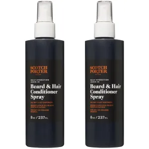 Scotch Porter Leave-in Conditioner Spray for Men | Daily Hydration Leave-In Beard & Hair Conditioner Spray | Non-Toxic Ingredients, Free of Parabens, Sulfates & Silicones |8oz – 2 Pack