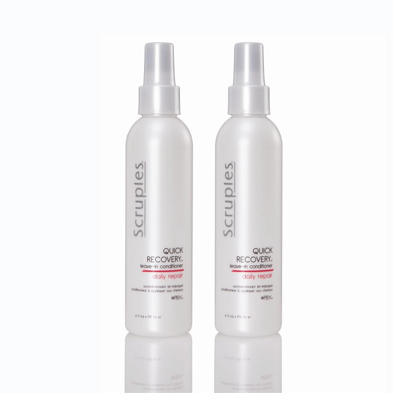 Scruples Quick Recovery Leave In Conditioner - Detangling Spray & Heat Protectant to Condition   Protect Hair - Damaged Hair Repair, 6 oz (Pack of 2)