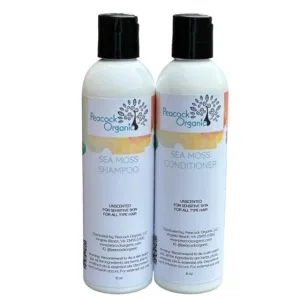 Sea Moss Shampoo & Conditioner Set - Hydrating and Scalp Balancing - Decrease Hair Shedding - For Sensitive Skin, Unscented, 8 oz