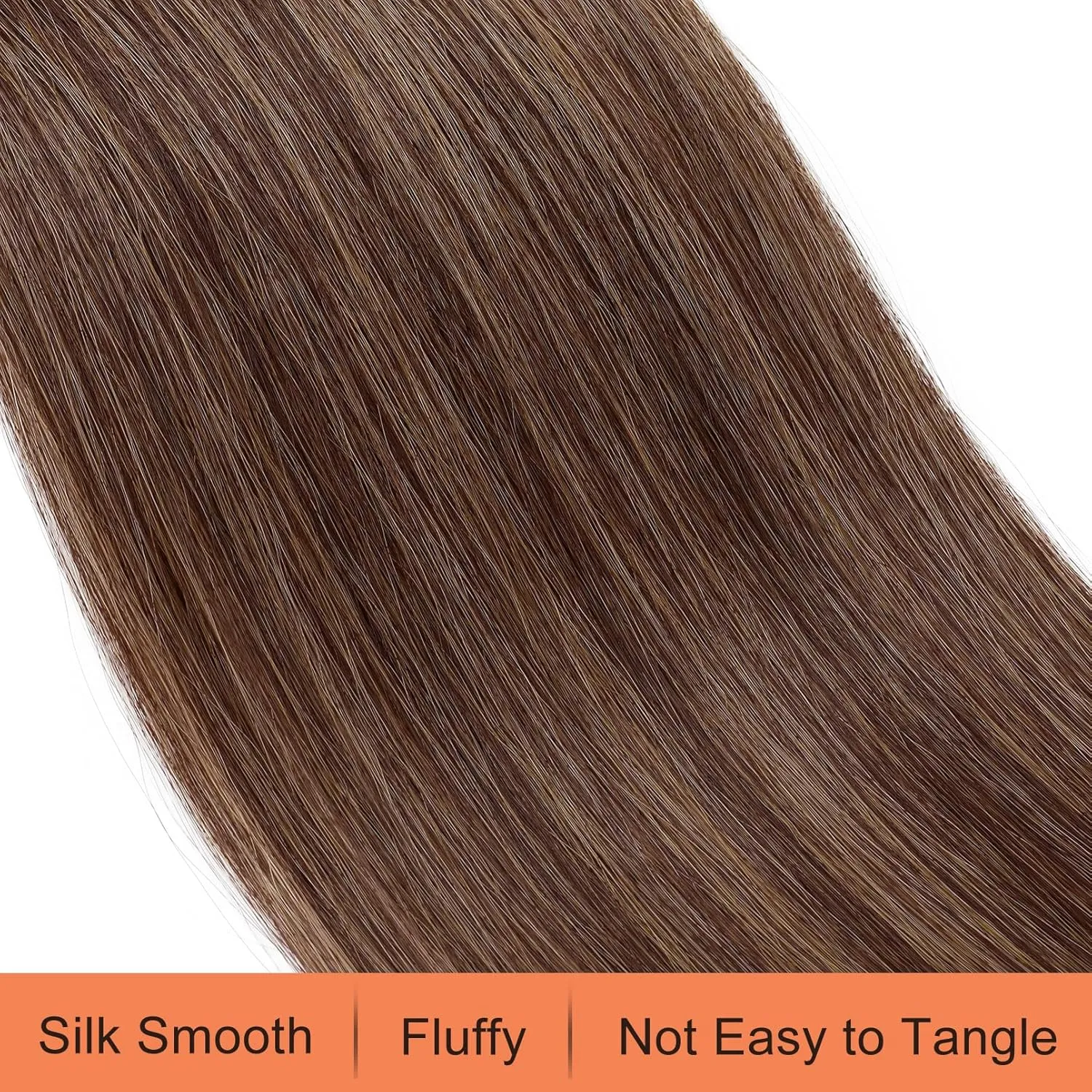 SEIKEA 28" Drawstring Ponytail Extensions Long Straight Fake Pony Tail Natural Soft Clip in Hair Extension Synthetic Heat Resistant Hairpiece - Reddish Brown Warm Medium Blonde Highlights