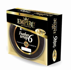 Sensationnel Empire bump weaving hairextension - feather wrap 6 inch human hair short bun weave styling (1 JETBLACK)