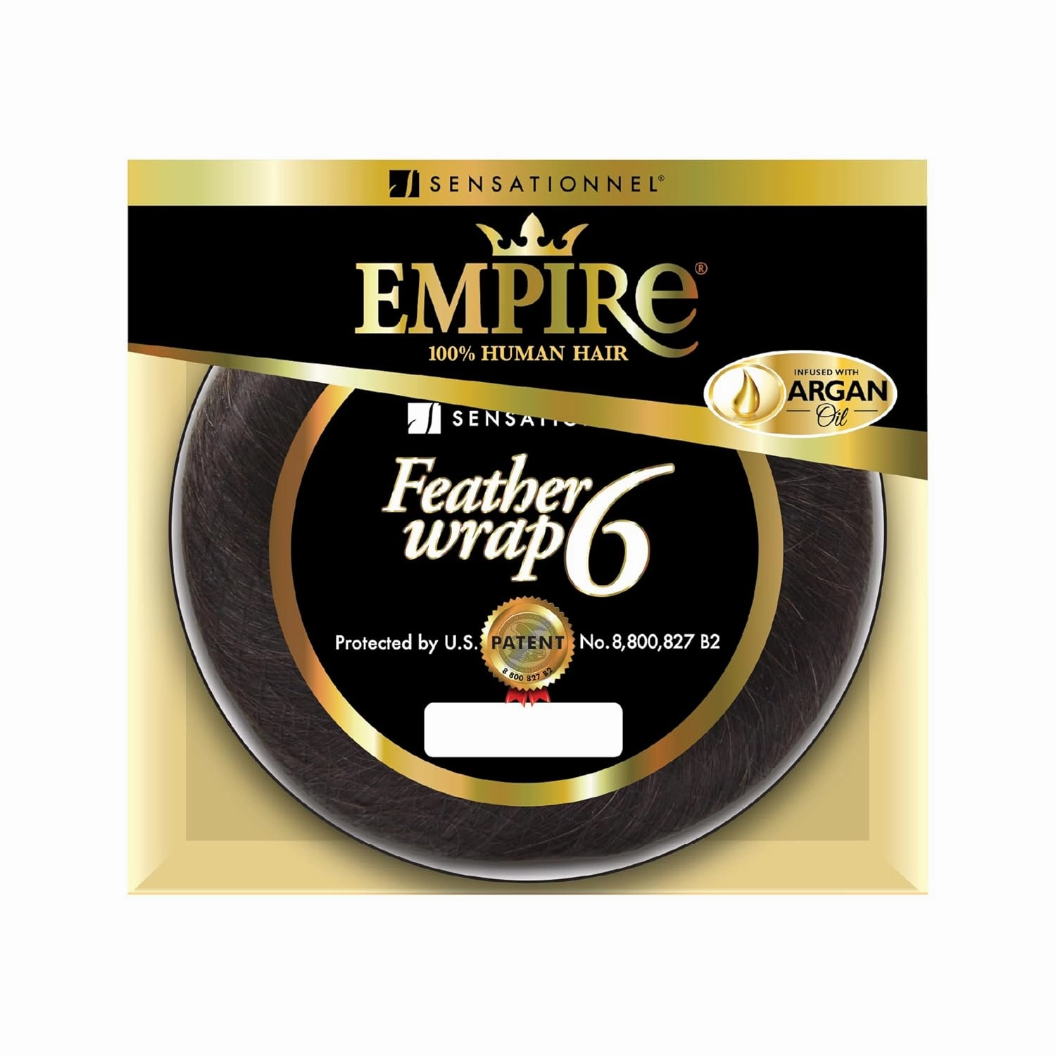 Sensationnel Empire bump weaving hairextension - feather wrap 6 inch human hair short bun weave styling (1 JETBLACK)