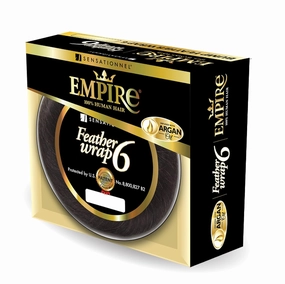 Sensationnel Empire bump weaving hairextension - feather wrap 6 inch human hair short bun weave styling (2 DARKBROWN)