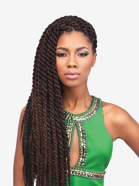 Sensationnel X-Pression Pre-Stretched Crochet Braid - 3X JAMAICAN TWIST 36" (4 Medium Brown)