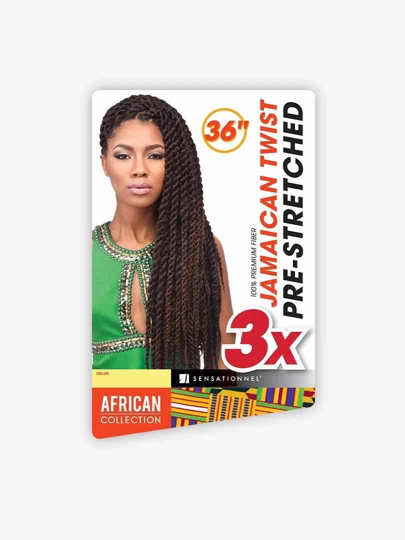 Sensationnel X-Pression Pre-Stretched Crochet Braid - 3X JAMAICAN TWIST 36" (4 Medium Brown)