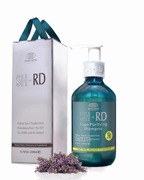 SH-RD Sage Purifying Shampoo for Oily Scalp | Deep Cleansing, Rebalancing, Hydrating Dandruff Scalps | Safe for Flat Hair & All Hair Types, | Sulfate-, Silicone-Free Oil Control Shampoo -6.76oz/200ml