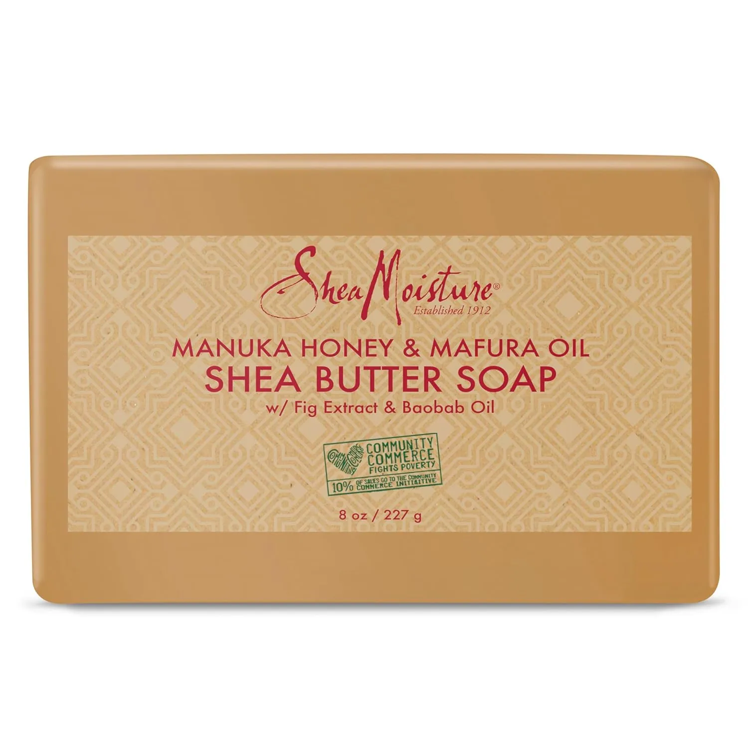 Shea Moisture Manuka Honey & Mafura Oil Shea Butter Natural Soap Bar with Fig Extract and Baobab Oil - Shea Moisture Products to Nourish and Boost Skin Hydration, 8 Oz