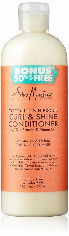 Shea Moisture Coconut & Hibiscus Curl & Shine Conditioner, 19.5 Fl Oz