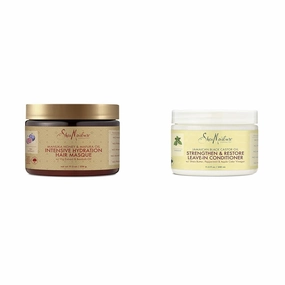 SheaMoisture Intensive Hydration Hair Masque Manuka Honey & Mafura Oil For Dry & Jamaican Black Castor Oil Leave In Conditioner For Damaged Hair 100% Pure To Soften And Detangle 11.5oz
