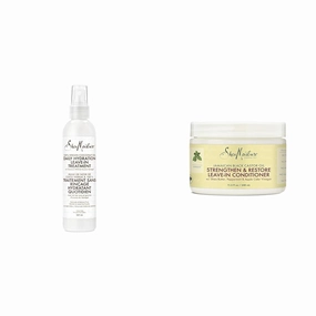 SheaMoisture Leave-in Conditioner Treatment for All Hair Types 8 oz & Jamaican Black Castor Oil Leave In Conditioner For Damaged Hair 100% Pure To Soften And Detangle 11.5oz