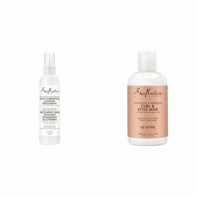 SheaMoisture Leave-in Conditioner Treatment for All Hair Types & Fair Trade Sulfate Free Coconut Hibiscus Curl & Style Milk with Silk Protein & Neem Oil For Thick, Defined, Curly Hair 8 oz