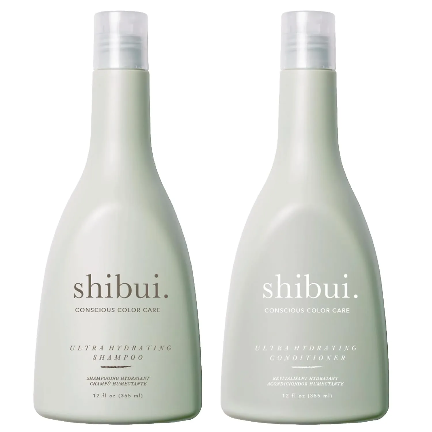 SHIBUI Ultra-Hydrating Shampoo & Conditioner, Gentle Cleansing, Intense Moisture for Medium to Coarse Hair, 12 Fl Oz Ea