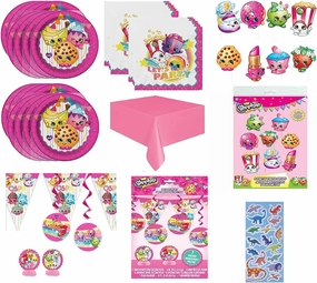 Shopkins Children's Birthday Complete Party Tableware Pack Kit For 16
